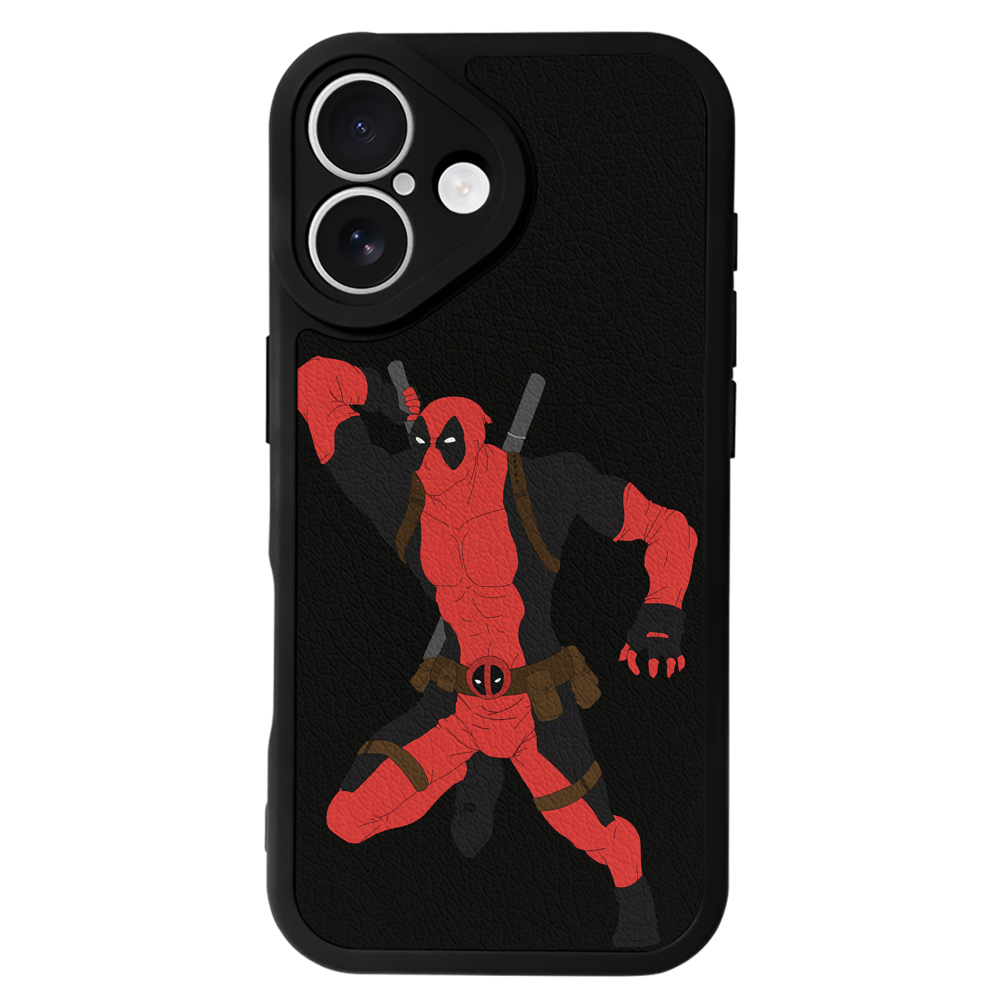 （画像用） Deadpool デッドプール 【iPhone 16シリーズ対応】シリコンスマホケース（レザー調） 材質：シリコン